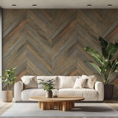 Tapet Personalizat Wood cu textura de placi de lemn tip parchet in nuante de gri - SCANDINAVIAN LIVING