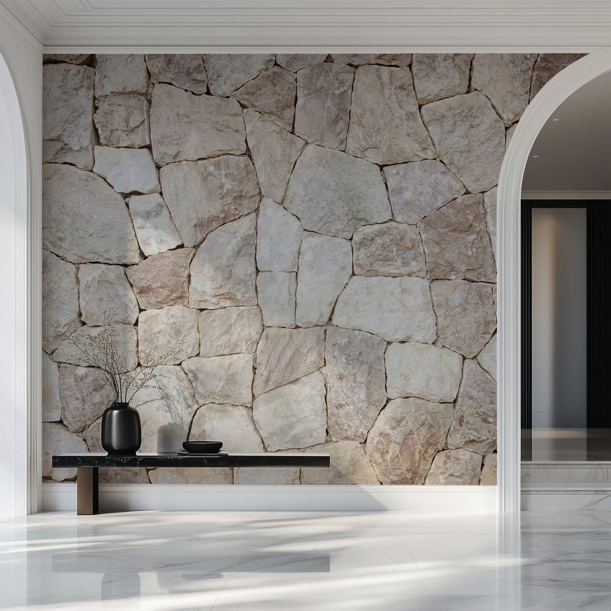 Tapet Personalizat Stone cu piatra naturala de stanca in stil meditarenean - EARTH'S EMBRACE