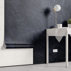 Tapet Personalizat Stone cu perete cu vopsea decorativa in nuante de albastru inchis - DEEP BLUE STUCCO