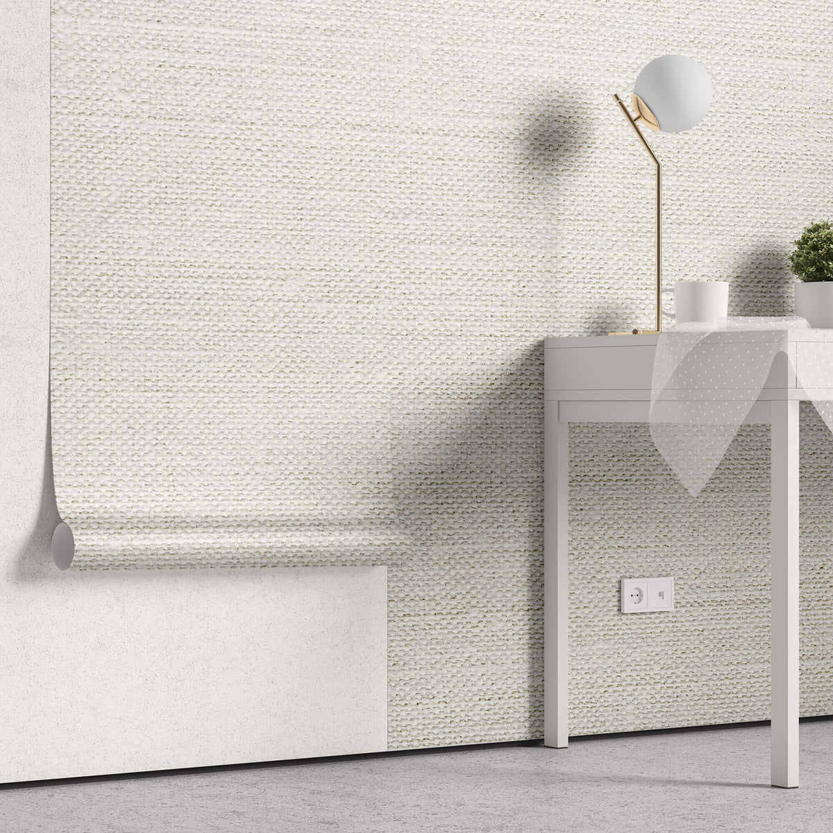 Tapet Personalizat Stone cu material ceramic cu textura textila in nuante de crem - TEXTILE ROCK