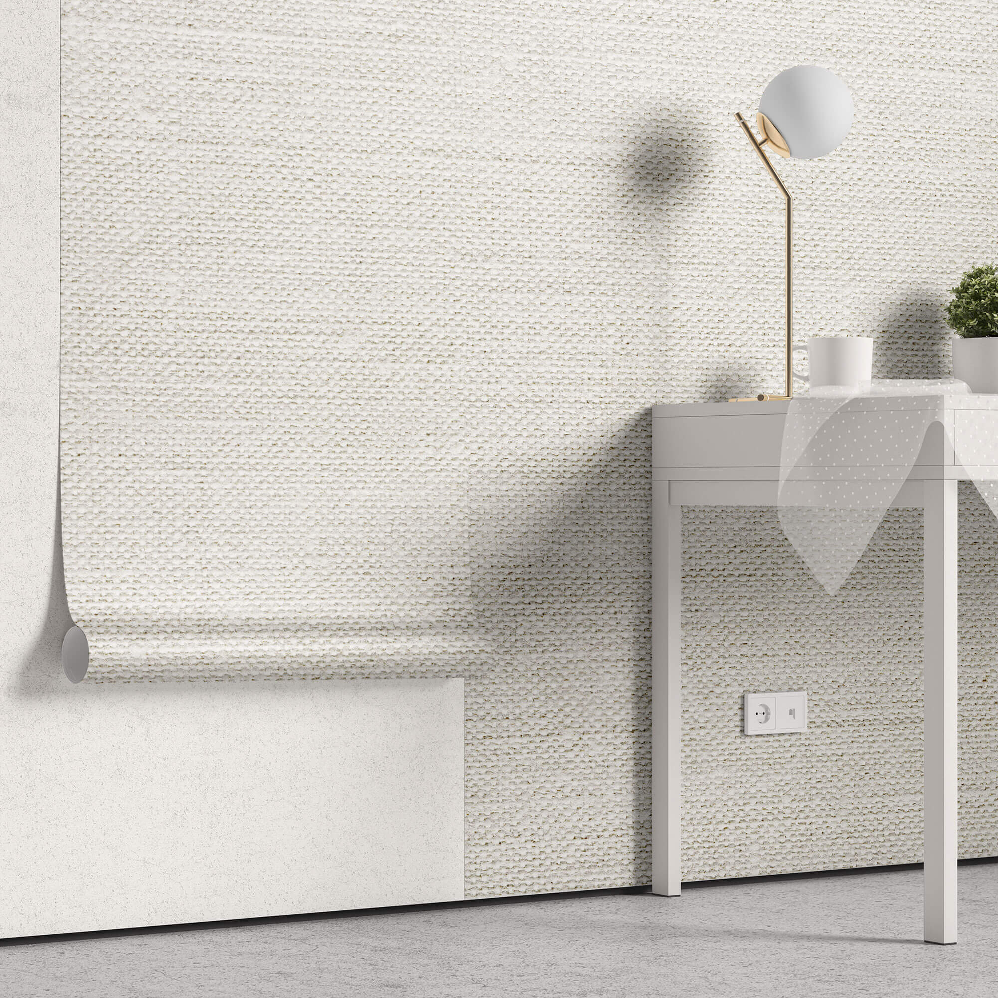 Tapet Personalizat Stone cu material ceramic cu textura textila in nuante de crem - TEXTILE ROCK