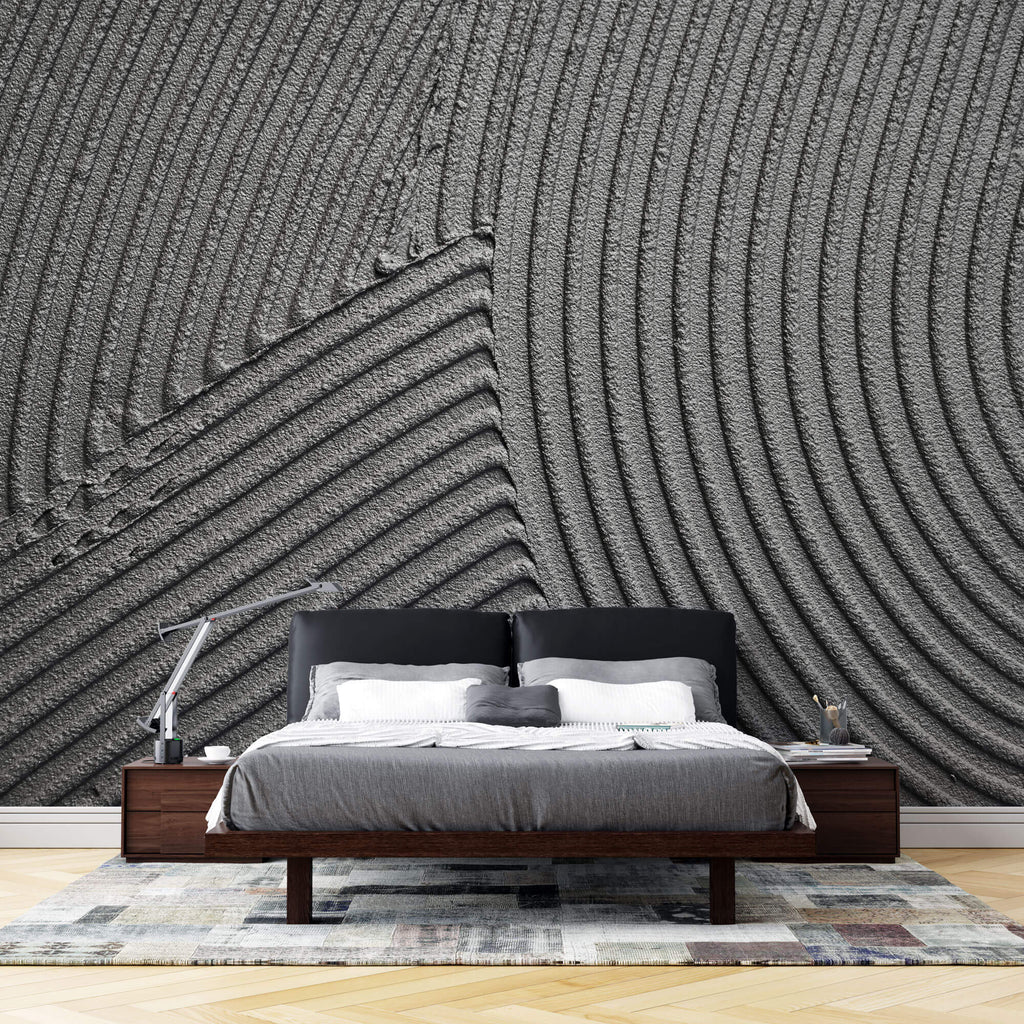 Tapet Personalizat Stone cu ciment texturat in nuante de gri - PLASTER BLACK