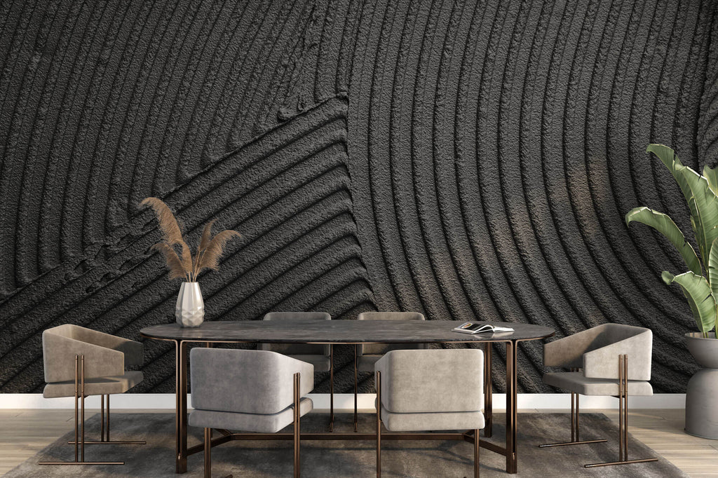 Tapet Personalizat Stone cu ciment texturat in nuante de gri - PLASTER BLACK