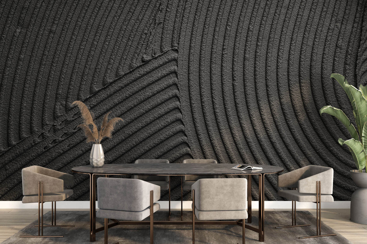 Tapet Personalizat Stone cu ciment texturat in nuante de gri - PLASTER BLACK