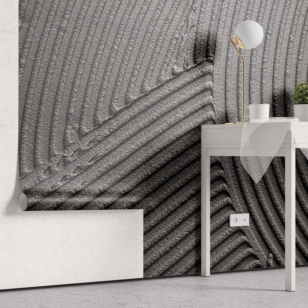 Tapet Personalizat Stone cu ciment texturat in nuante de gri - PLASTER BLACK