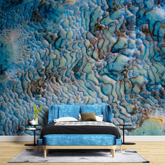 Tapet Personalizat Stone cu piatra minerala texturata in nuante de turcoaz - MINERAL DREAMSCAPE