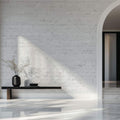 Tapet Personalizat Stone cu perete de caramida alba - WHITE RUSTIC BRICK