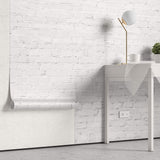 Tapet Personalizat Stone cu perete de caramida alba - WHITE RUSTIC BRICK