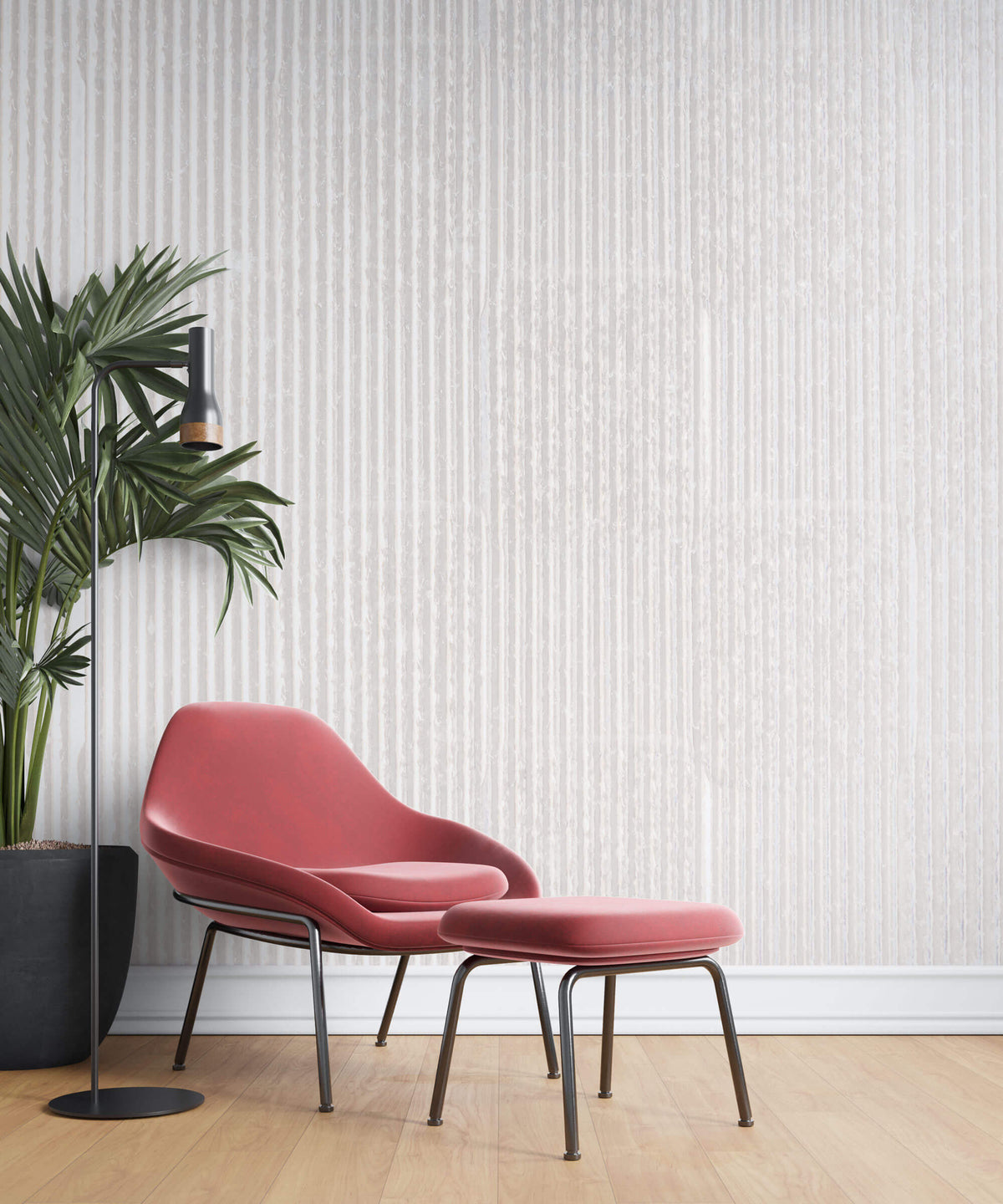 Tapet Personalizat Stone cu textura de plaster alb dispus vertical - VERTICAL WHITE PLASTER