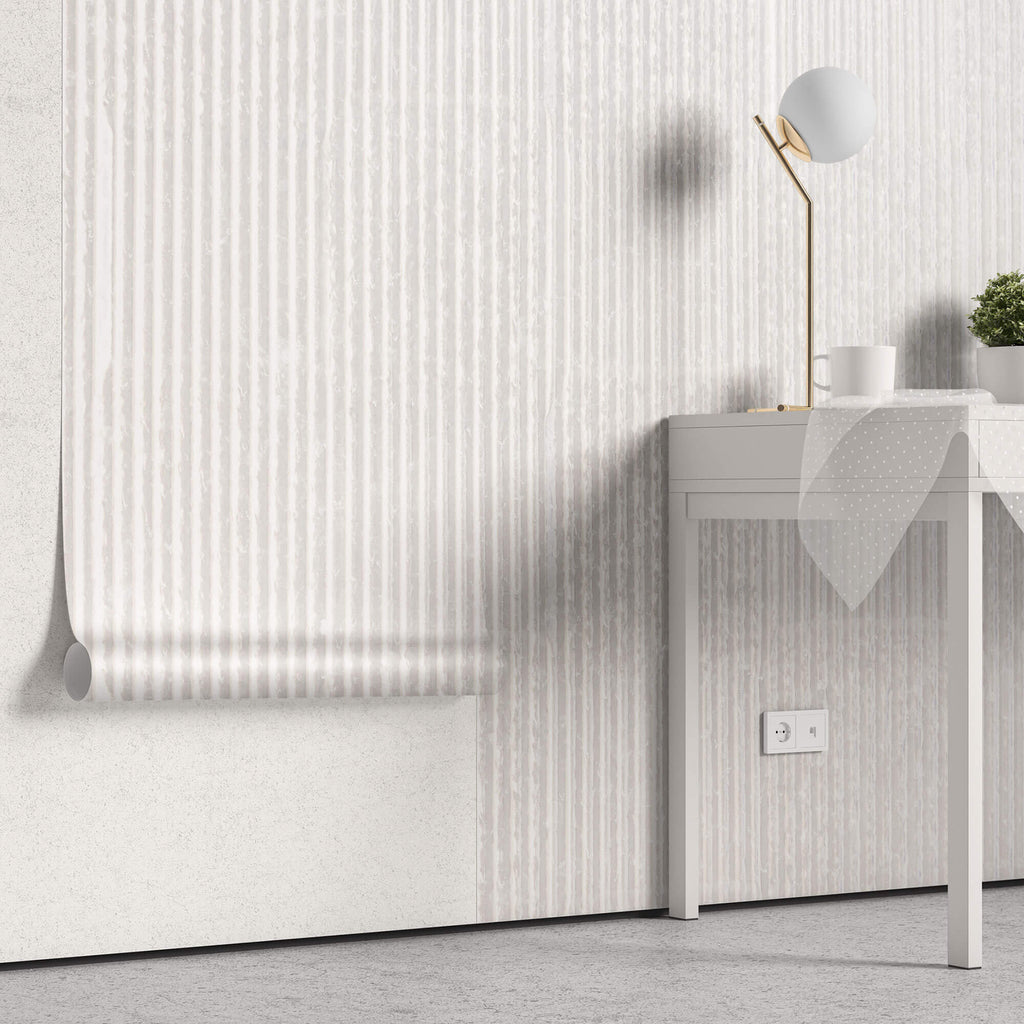 Tapet Personalizat Stone cu textura de plaster alb dispus vertical - VERTICAL WHITE PLASTER