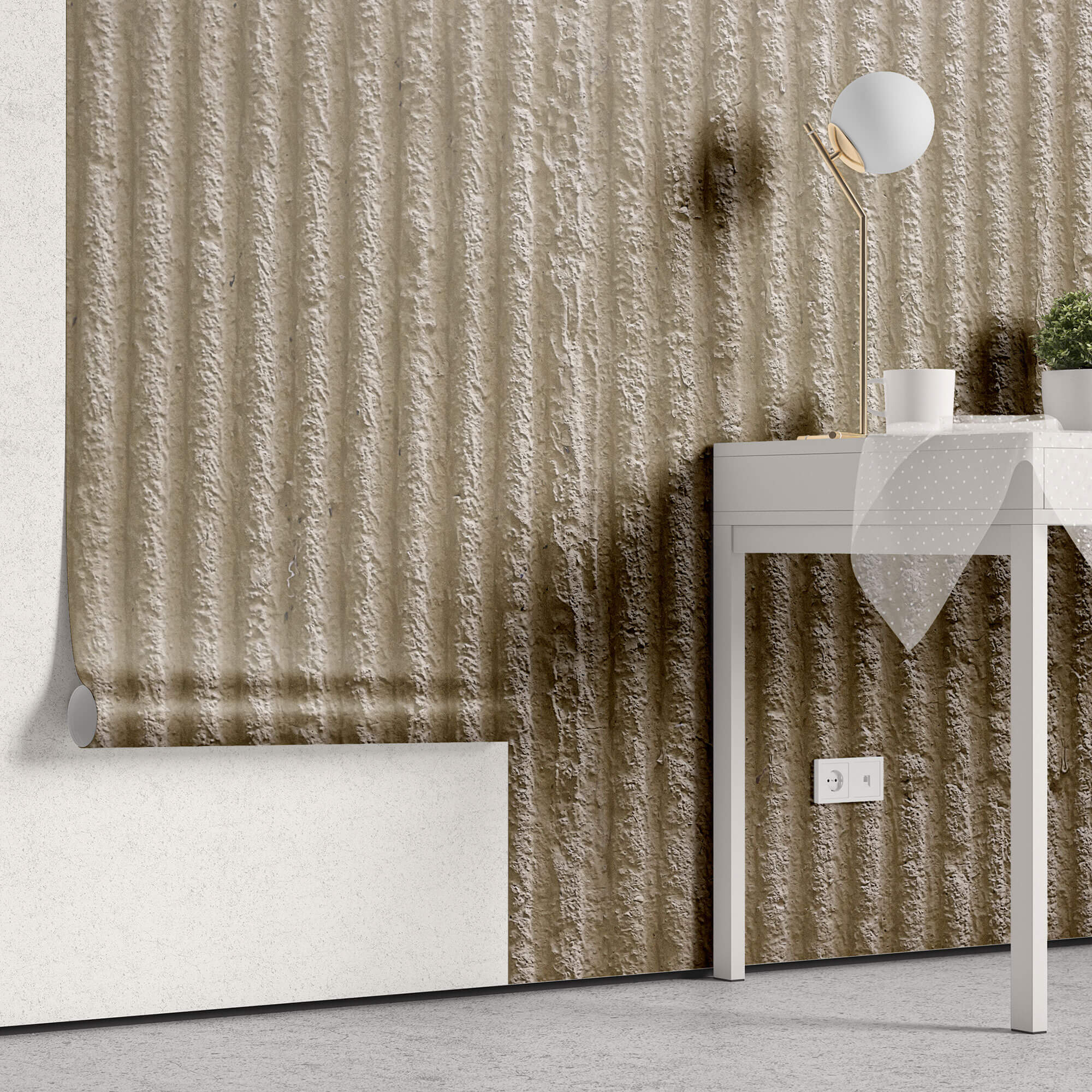 Tapet Personalizat Stone cu ciment pamantiu texturat - EARTHY PLASTER