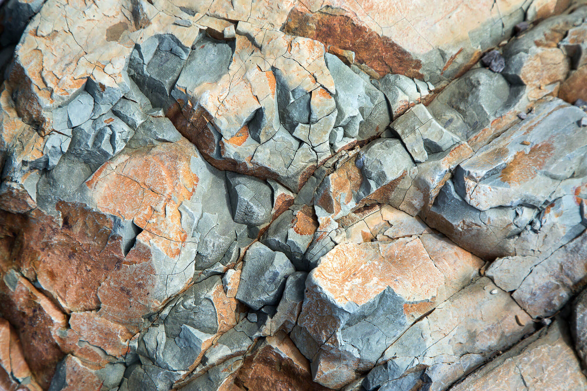 Tapet Personalizat Stone cu piatra naturala in nuante naturale de crem si gri - TRAVERTINE BLUES