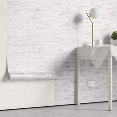 Tapet Personalizat Stone cu perete de caramida alba 1 - WHITE GREY BRICK