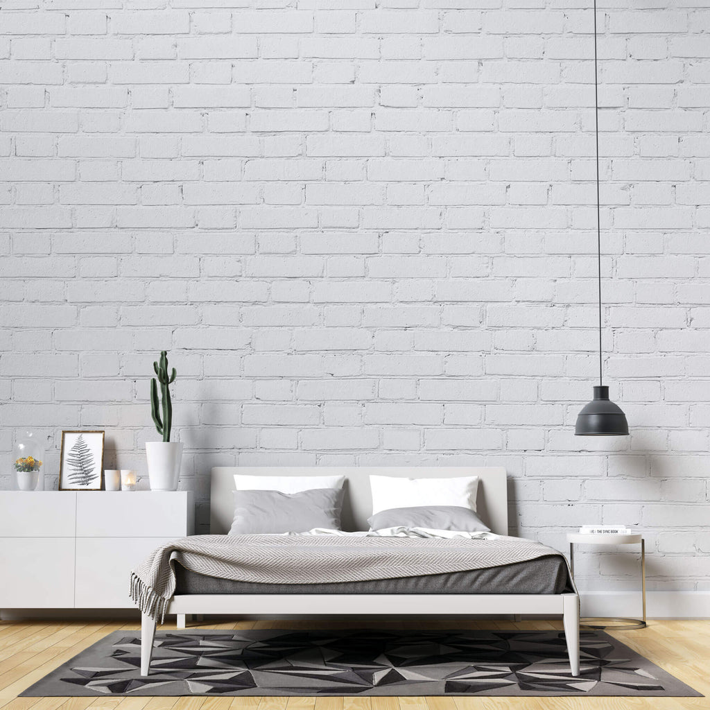 Tapet Personalizat Stone cu perete de caramida alba 2 - HIGHLIGHT WHITE BRICK I