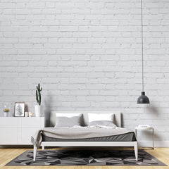 Tapet Personalizat Stone cu perete de caramida alba 2 - HIGHLIGHT WHITE BRICK I