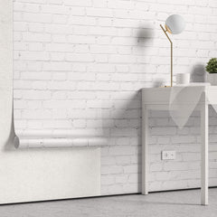 Tapet Personalizat Stone cu perete de caramida alba 2 - HIGHLIGHT WHITE BRICK I