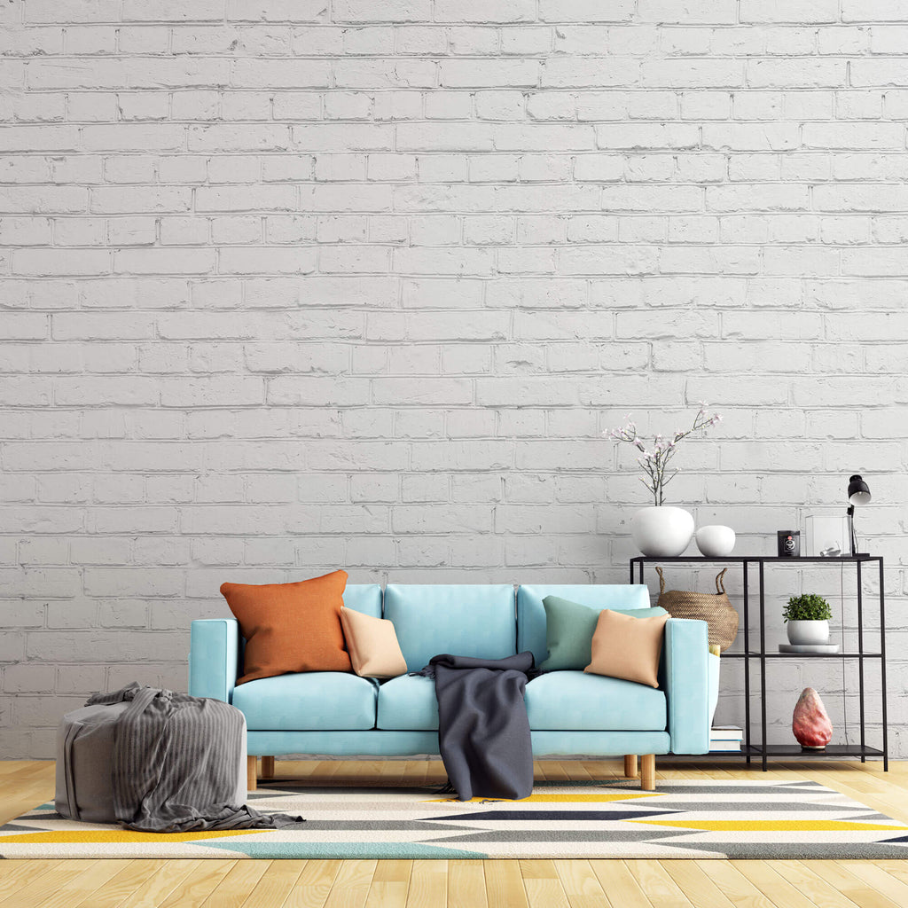 Tapet Personalizat Stone cu perete alb de caramida alba - HIGHLIGHT WHITE BRICK II