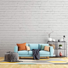 Tapet Personalizat Stone cu perete alb de caramida alba - HIGHLIGHT WHITE BRICK II