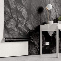 Tapet Personalizat Stone cu perete negru de stanca - CHARCOAL ROCK
