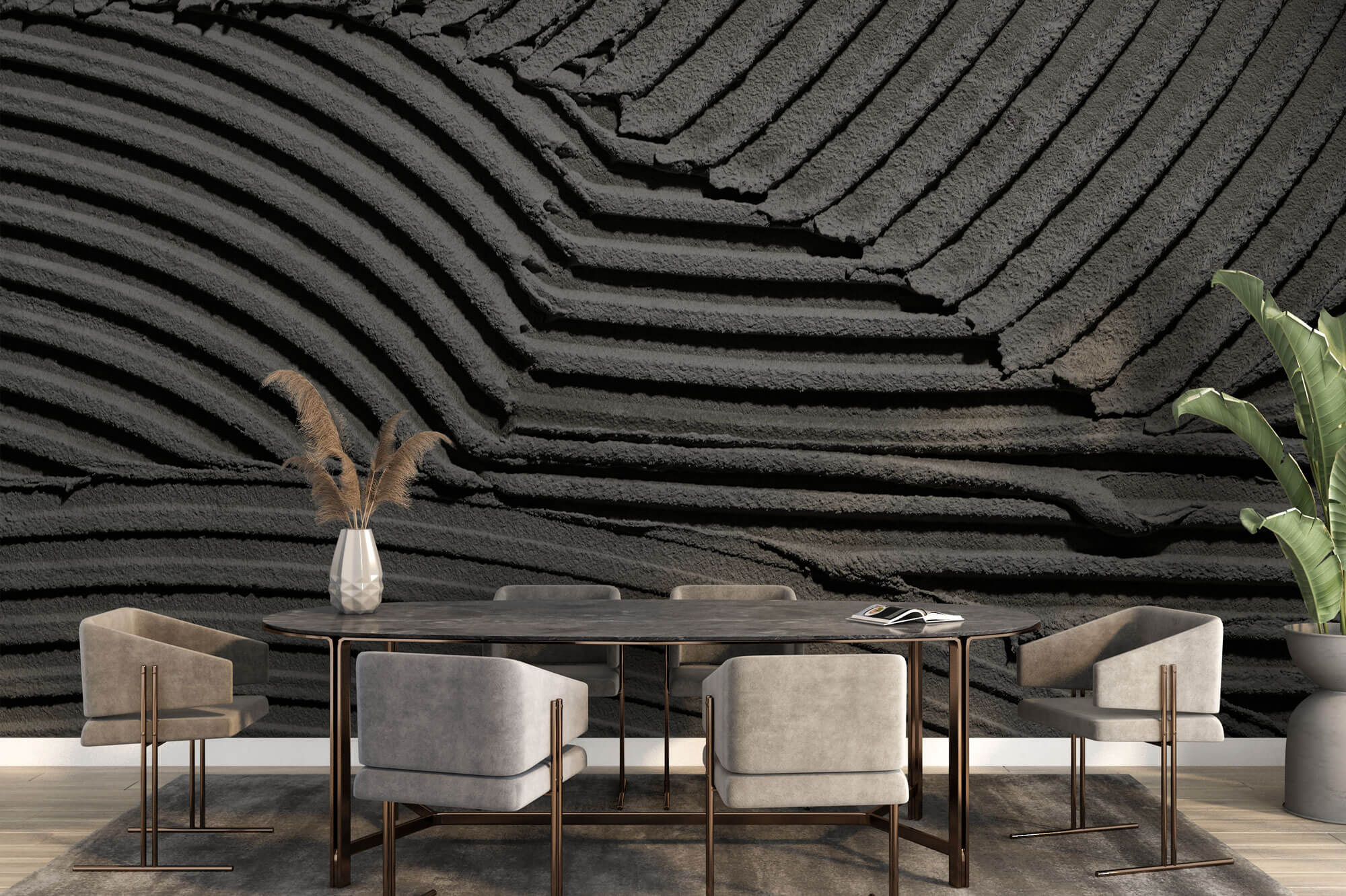 Tapet Personalizat Stone cu plaster gri texturat - GREY PLASTER