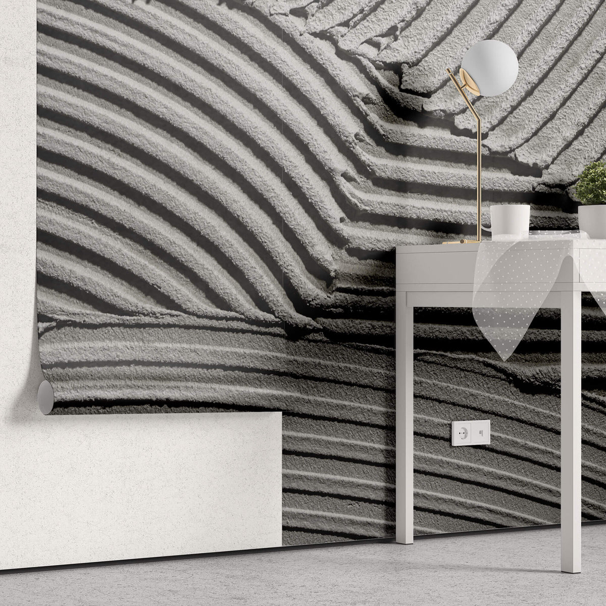 Tapet Personalizat Stone cu plaster gri texturat - GREY PLASTER
