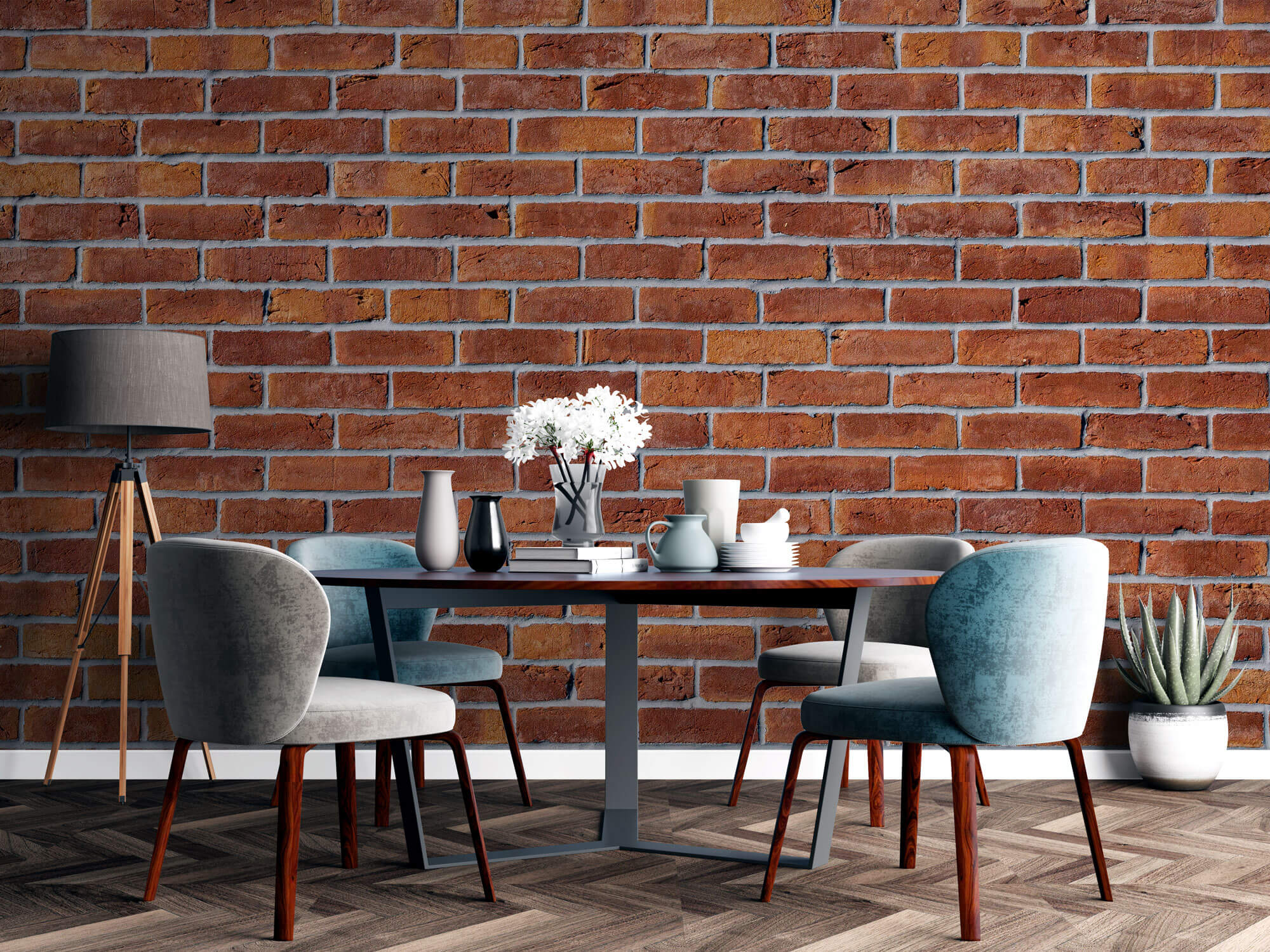 Tapet Personalizat Stone cu perete de caramida rosie - CEMENT RED BRICK