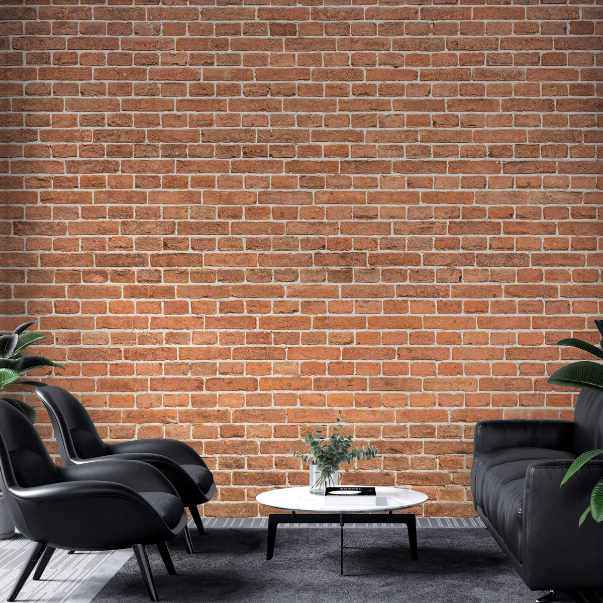 Tapet Personalizat Stone cu petere de caramida - ORANGE BRICK