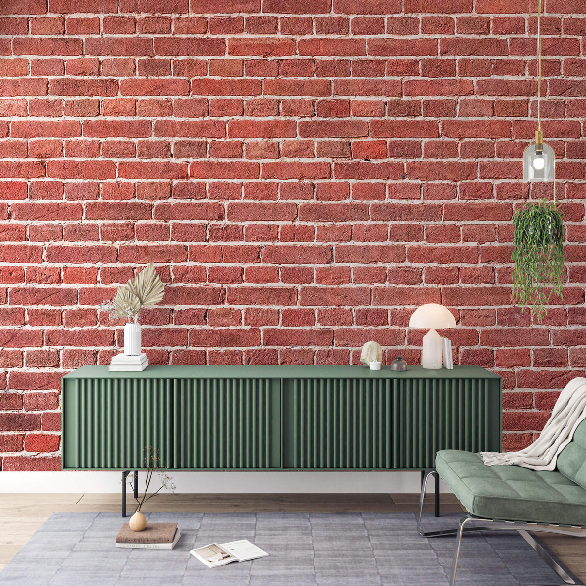 Tapet Personalizat Stone cu caramida rosie - SCARLET RED BRICK