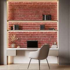 Tapet Personalizat Stone cu caramida rosie - SCARLET RED BRICK