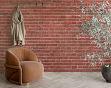 Tapet Personalizat Stone cu caramida rosie - SCARLET RED BRICK
