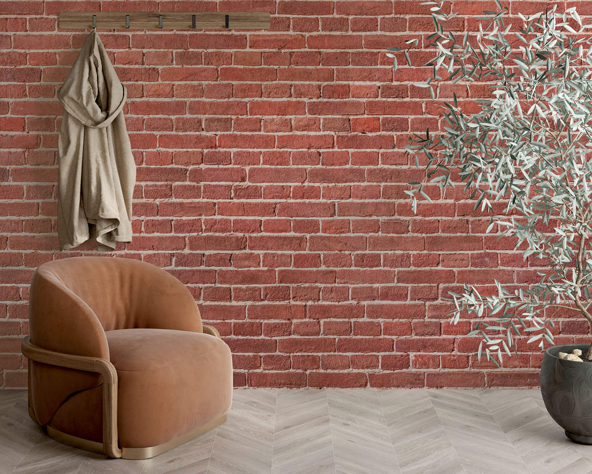 Tapet Personalizat Stone cu caramida rosie - SCARLET RED BRICK
