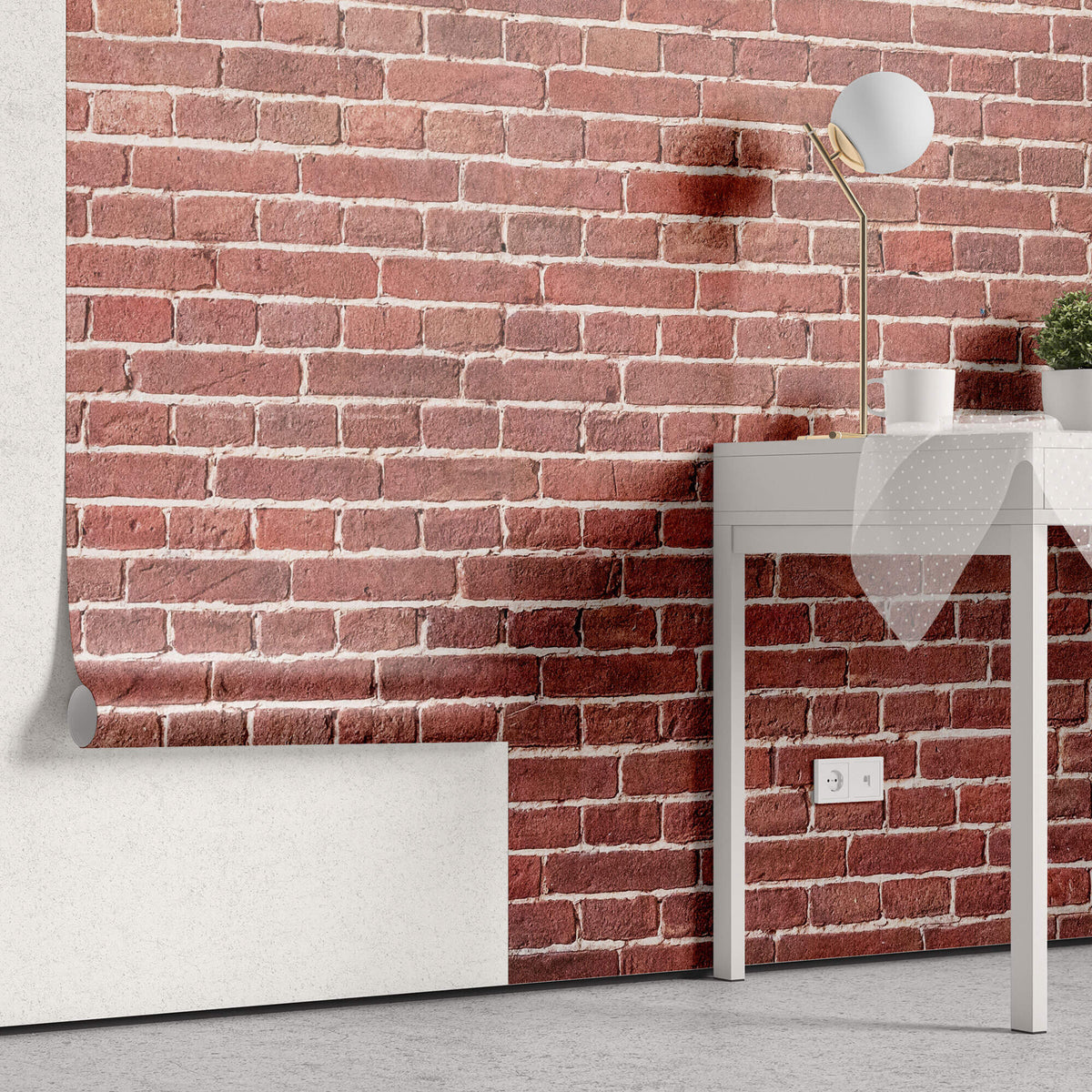 Tapet Personalizat Stone cu caramida rosie - SCARLET RED BRICK