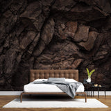 Tapet Personalizat Stone cu piatra de stanca in nuante de maro - EARTHY BROWN STONE