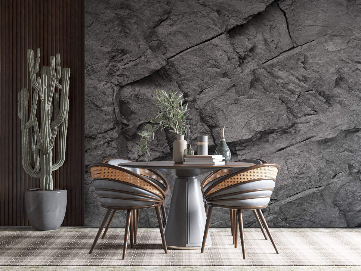 Tapet Personalizat Stone cu perete de stanca gri - LIGHT GREY STONE