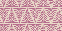 Tapet Personalizat Taramul Printeselor cu model de frunze in nuante de roz si mov - LILA LEAF PATTERN