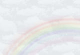 Tapet Personalizat Taramul Printeselor pentru copii cu cer innorat si curcubeu estompat - CLOUDY RAINBOW