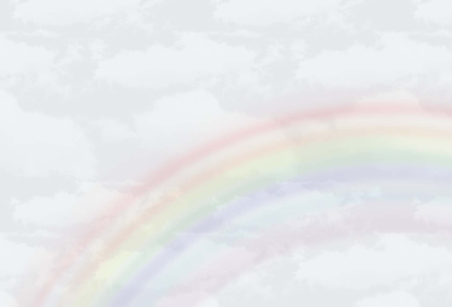 Tapet Personalizat Taramul Printeselor pentru copii cu cer innorat si curcubeu estompat - CLOUDY RAINBOW