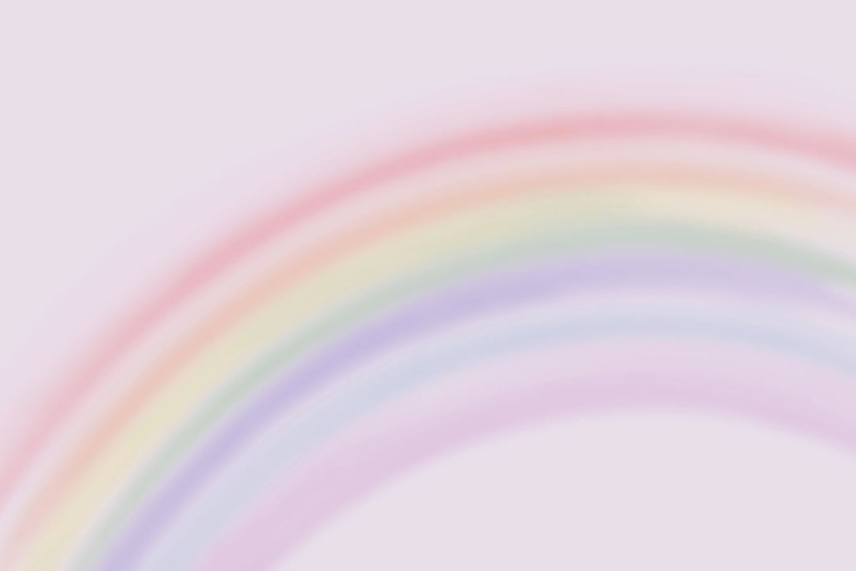 Tapet Personalizat Taramul Printeselor pentru copii cu fundal roz si curcubeu estompat - BLURRY RAINBOW