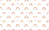 Tapet Personalizat Taramul Printeselor pentru copii cu inimioare si curcubee in stil pattern - LITTLE RAINBOW LOVE