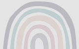 Tapet Personalizat Taramul Printeselor pentru copii cu curcubeu minimalist in nuante pastel - PASTEL RAINBOW