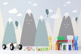 Tapet personalizat natura pentru copii cu creste de munte acoperite de zapada winter mountains