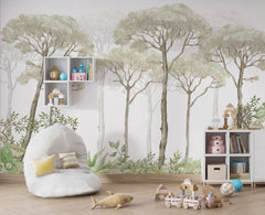 Tapet Personalizat Natura pentru copii cu padure verde si copaci inalti  - HIGH TREES