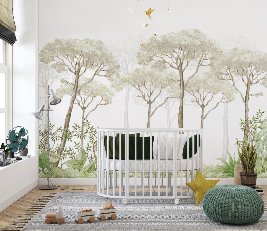 Tapet Personalizat Natura pentru copii cu padure verde si copaci inalti  - HIGH TREES