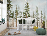 Tapet Personalizat Natura pentru copii cu brazi inalti  - NORWAY SPRUCE