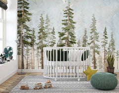 Tapet Personalizat Natura pentru copii cu brazi inalti  - NORWAY SPRUCE