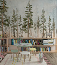 Tapet Personalizat Natura pentru copii cu brazi inalti  - NORWAY SPRUCE