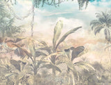 Tapet Personalizat Natura pentru copii cu ceata in jungla amazoniana in nuante calde -  DUSTY JUNGLE II