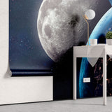 Tapet personalizat universul spatial pentru copii cu luna si planeta pamant vazute din spatiu earth & moon