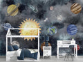 Tapet Personalizat Universul Spatial pentru Copii cu planete si spatiu in stil watercolor - SPACE PLANETS