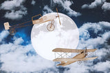 Tapet Personalizat Universul Spatial pentru Copii cu avioane zburand peste luna printre nori pe timp de noapte - CLOUDY NIGHT FLIGHT II
